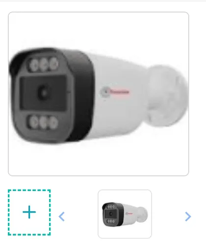 The item's main picture with a thumbnail strip beneath it and a dotted plus tile for adding more