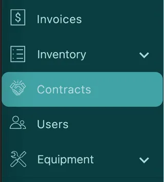 The main menu with Contracts highlighted