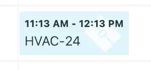 A compact strip: 11 AM – 12 PM, HVAC-24