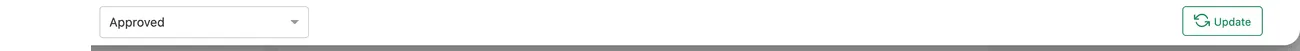 The Status dropdown and Update button in the Edit Quote footer