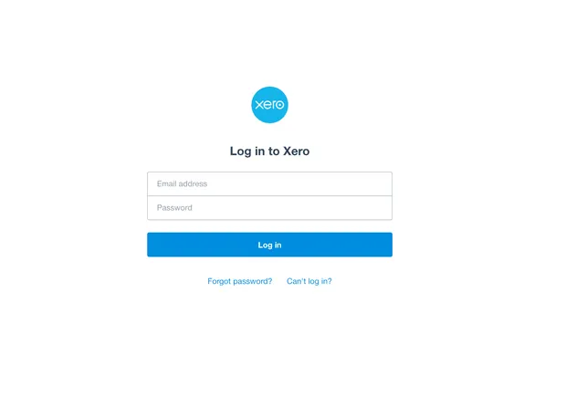 The Xero sign-in page